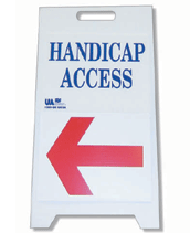 handicap access (arrow) sign