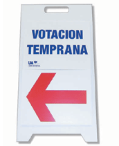 votacion temprana (arrow) sign
