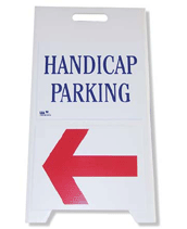 handicap parking (arrow) sign