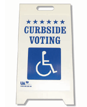 curbside voting sign