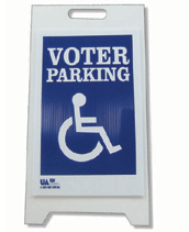 voter parking sign