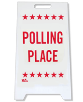 electronic voting here sign