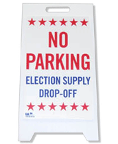 no parking election supply sign
