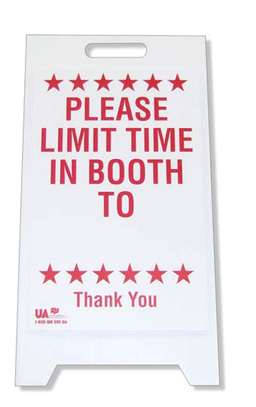 Limit Time in Booth Sign